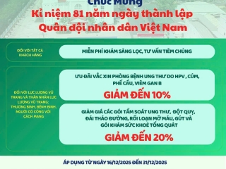 THÔNG BÁO KHUYẾN MÃI CHÀO MỪNG KỈ NIỆM 81 NĂM NGÀY THÀNH LẬP QUÂN ĐỘI NHÂN DÂN VIỆT NAM